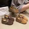 Zapatos Birkenstock de plataforma alta completamente cubiertos para mujer 2026 moda otoño retro de velcro mocasines de suela gruesa zapatos de conducción de suela blanda