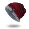 Gorro Estilo Coreano Moda Gorro de Lana Tejido Invierno Terciopelo Cálido Hilo Abs Ganchillo Pullover Gorro Exterior para Hombre WM059