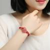 Pulsera de Zorro Pequeño de Cristal Rosa Natural para Mujer, Suerte Flor de Durazno, Pulsera de Cuerda Roja con Transferencia de Cristal Rosa, Joyería para Regalo de Cumpleaños