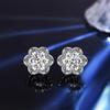 Venta caliente transfronteriza s925 plata esterlina aretes moissanita 80 puntos flor peonía moda Femenino Popular Transmisión en vivo Suministro caliente