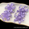 Flor de Océano Flor de Iris Base Hecho a Mano DIY con Cuentas Tamaño 42*44mm Flor de Cinco Pétalos Colorida con Purpurina Plateada Accesorios al por Mayor