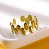 Anillo Geométrico Irregular de Acero Inoxidable Transfronterizo para Mujer, Anillo Abierto Chapado en Oro, Anillo Cruzado Personalizado que No se Desvanece