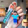 Juego Minecraft Llavero Colgante de Goma Blanda Cadena de Llaves Decoración de Coche Muñeco de Dibujos Animados Figura de Bloque de Construcción de PVC