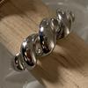 Nuevo Anillo de Croissant Estilo Coreano para Mujer, Anillo Abierto Irregular Trenzado de Pedrería Simple Retro, Anillo para Dedo Índice, Moderno