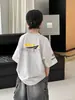 Ropa para niños, camiseta de manga corta para niños, nuevo estilo de verano 2026, estilo deportivo elegante para niños, camiseta moderna de algodón puro de manga corta para niños grandes