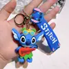 Llavero de Puntada de Alta Calidad Muñeca de Plástico Suave PVC Creativo Lilo y Stitch Colgante para Llave de Coche Regalo