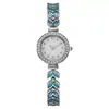 Pulseira Relógio de Resina Colorida Nova de Sereia Versátil Simples para Mulheres Relógio de Pulso Feminino de Quartzo com Pedras