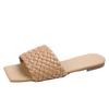 Chinelos Femininos 2020 Verão Cinto de Tecido de Uma Palavra Desgaste Externo Sandálias Femininas Leves Estilo Coreano Preguiçoso Anti-tie Sapatos de Praia