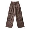 Macacão feminino novo de verão europeu e americano com múltiplos bolsos, calça reta folgada K12233