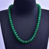 Xinjiang Hotan Branco Jade Colar Feminino Elegante Simples Jasper Espinafre Verde Redondo Bead Colar Pulseira Atacado