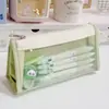Estojo de Lápis de Malha Transparente para Provas Casuais Grande Capacidade Multi-Camadas Armazenamento de Material Escolar Caixa Especial para Material Escolar Estojo de Lápis para Aluno do Ensino Fundamental