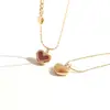 Collar Minimalista Estilo Coreano Ins con Corazón de Nácar Blanco en Acero de Titanio para Mujer, Exquisito Accesorio con Forma de Corazón, Cadena Versátil de Nicho para Clavícula