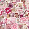 50 piezas de pegatinas estéticas de garabatos rosas para papelería DIY, equipaje, cuadernos y como regalos de regreso a clases