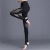 Calça de Yoga Feminina Sexy Cintura Alta Estampada Pé Alto Elástica Alta Justa Secagem Rápida Quadril Malha Preta Traje Esportivo Fitness Verão e Outono