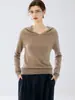 Nueva colección de otoño e invierno: suéter de cachemira grueso, de color liso y con capucha para mujer, prenda exterior de punto holgada y sudadera