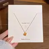 Collar Colgante de Calabaza con Carácter "Fu" Dorado para Mujer, Temperamento de Lujo Ligero, Cadena de Clavícula de Gama Alta, Accesorio Elegante Versátil