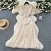 Vestido de punto interior estilo francés para mujer 2024 Invierno Elástico Ajustado Adelgazante Estilo Socialité De un solo pecho De punto Falda Larga