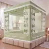 Cortina de Cama Opaca Desmontable de Fondo Completo con Mosquitero para Uso Doméstico Nueva 2025 Cortina de Cama Anti-Caída sin Instalación Tienda Cálida Estilo Princesa