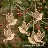 Nuevos adornos de pájaros de madera en blanco transfronterizos, colgantes decorativos de paloma de la paz, manualidades DIY hechas a mano para Pascua