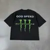 Camiseta Redonda Manga Curta Estampa Graffiti Cross-Border 2026 Inglês Versátil Estilo Casual Mais Vendida Top de Algodão