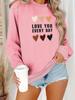 Comercio electrónico transfronterizo popular otoño e invierno Nueva Moda casual forro polar cuello redondo suéter estampado con carta de amor para mujer