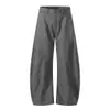 Pantalones Casuales de Marca de Moda Estilo Americano para Hombre, Pantalones de Vestir de Color Sólido Holgados con un Diseño Único, Patchwork Desconstruido, Pantalones de Pierna Ancha con Forma de Arco