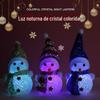 Luz de Noite Boneco de Neve de Natal Cristal de Arroz Boneco de Neve Decoração de Natal Ornamento Glitter Colorido Pequeno Presente