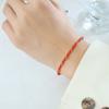 Pulsera tejida con cuerda roja del carácter fu de Año Nuevo estilo chino pulsera del año de nacimiento femenina color titanio acero resistente al descoloramiento E060-E169