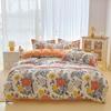 Juego de Ropa de Cama de Cuatro Piezas de Cachemir Vegetal Cepillado para Dormitorio de Estudiante, Cama Individual, Patrón Floral Pequeño, Sencillo y Elegante
