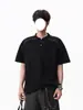Camiseta masculina de manga curta estilo americano com gola Henry, nova moda verão, solta, cor sólida, retrô, tendência, camiseta casual para todos os gostos, moda masculina