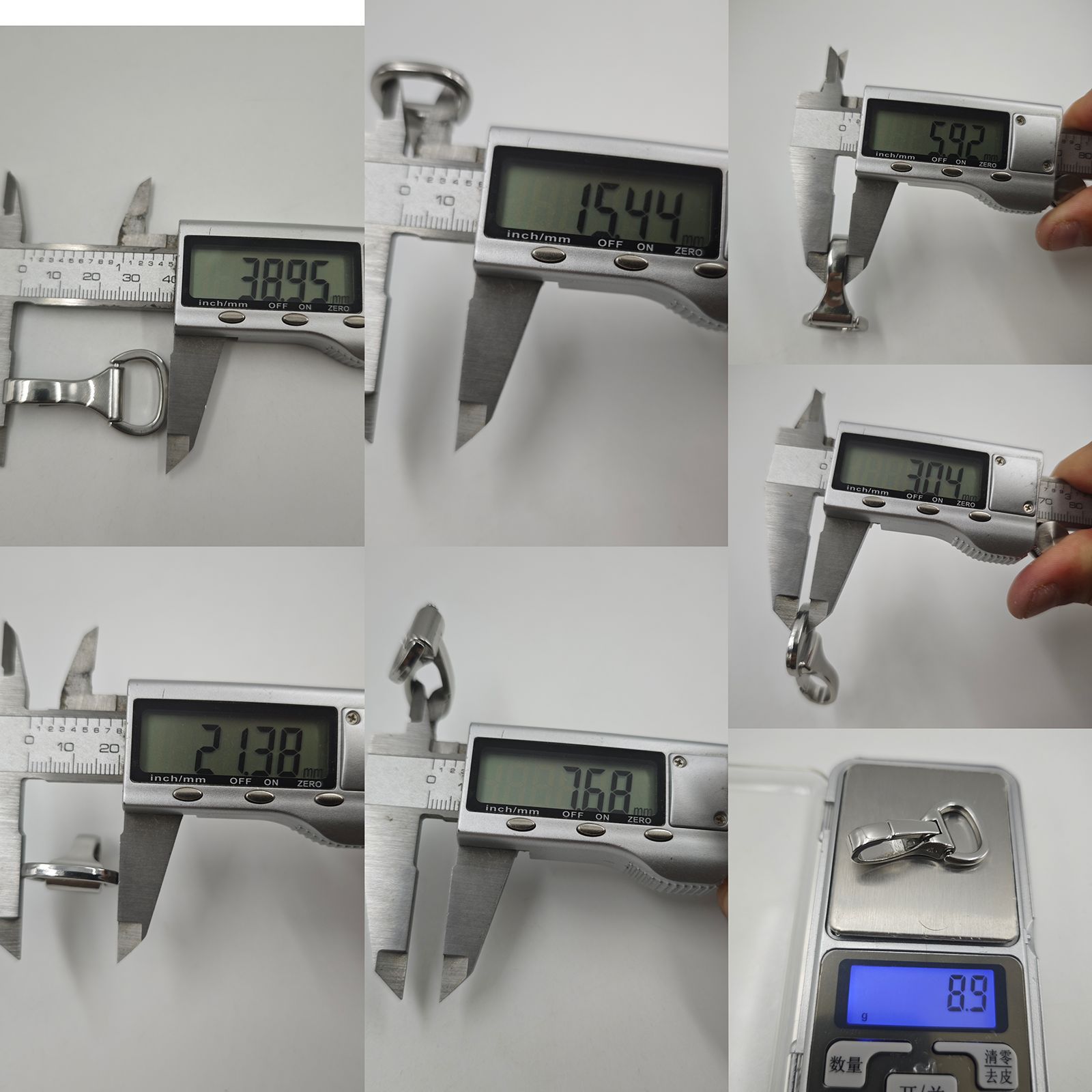 高档箱包五金配件 合金重型勾扣 5分折叠式狗扣挂