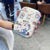 Bolsa de almacenamiento rectangular grande con dibujos animados para discos duros, auriculares, monedero, cargador, cable de datos, caja de almacenamiento para discos duros con cuerda