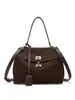 Bolso Tote Mediano Rodeo para Mujer, Estilo Popular Mate, Bolso de Hombro Transfronterizo de Moda para Viajes Diarios, Bolso Cruzado de Piel Genuina para Mujer