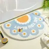 Alfombra de Piso Semicircular de Dibujos Animados Imitación Cachemira, Tapete Absorbente de Agua Antideslizante para Baño, Felpudo Decorativo Interior Lindo, Disponible para Dropshipping