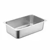 Tazón rectangular de acero inoxidable para porciones con tapa, Tazón de servicio comercial, Tazón para comidas, Caja pequeña para ingredientes de condimentos