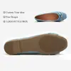 Novos Sapatos Baixos Jeans Lona Tecido Macio Strass Laço Solado Macio Leve Fashionable Baixo Sapatos Únicos Femininos