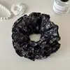 Scrunchies Florais de Temperamento Retrô para Mulheres Elegantes de Alta Qualidade Moda Acessórios de Cabelo Multi-Camada para Coques Rabos de Cavalo