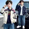 Chaqueta de béisbol para niños, marca de moda de primavera 2026 nuevo modelo, chaqueta reversible elegante para niños, cárdigan con cremallera para niños mayores
