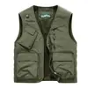 Nuevo chaleco exterior transfronterizo para hombre, multibolsillos, corte holgado, adecuado para personas jóvenes y de mediana edad, chaqueta casual de trabajo con cuello en V y corte diagonal