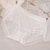 Panty Transparente de Encaje Sexy con Refuerzo Antibacteriano para Mujer, de Malla Fina para Verano, de Cintura Media