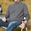 Camiseta de base de terciopelo de una sola pieza, doble cara, cuello alto medio, para hombre, Otoño e Invierno, manga larga, para calentar, 25 estilos nuevos