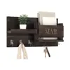 Colgador de Llaves de Madera para Pared con Caja de Almacenamiento para Cartas, Estante de Pared para Entrada, Organizador de Ganchos Multifuncional