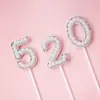 Decoración de Pastel de Mamá Celebridad de Internet Enchufe de Perla Adornos de Perla en Forma de Corazón Accesorios de Cumpleaños para Mamá Suministros de Diamante