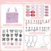 Conjunto Rosa de Pulseira de Unicórnio Infantil de 66 Peças Feminino Feito à Mão DIY Criativo Pulseira Joia Caixa de Presente 6-10 Anos de Idade