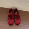 Sapatilhas de Ballet Veludo Strass Pérola Estilo Retrô de Nicho 2026 Novas Sola Macia Baixo Corte Mary Janes Sapatos Franceses Simples