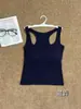 3003 # Camiseta sin mangas de algodón modal con forma de percha para mujer con tirantes anchos, almohadillas de látex en el pecho, cómoda para deportes