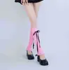 Calcetines de Invierno y Otoño Estilo Japonés JK con Lazo y Cordón, Calcetines de Caña Media Apilables, Calcetines Dulces para Niña, Versátiles, Estilo Miu para Mujer