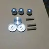 Mesa Redonda Pequeña de Vidrio Templado Marco de Mesa Tornillos para Patas de Mesa Bola Pequeña Clavos para Mesa Cabeza de Garra Forma de V Vidrio Pequeño Cilindro Pequeño Placa de Aluminio