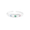 Anillo abierto de plata de ley S925 con circón y textura plisada de diseño de lujo ligero INS estilo coreano 1193 para mujer