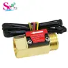 Sensor de Fluxo de Água 1/2 Polegada, 3/4 Polegada, 1 Polegada Rosca Interna e Externa Medidor de Fluxo Hall de Metal Contador para Aquecedor de Água Irrigação